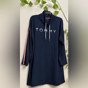Tommy Hilfiger women’s sweatshirt dress navy with Red and White Accents